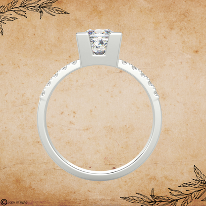 2.15 Ct Princess Shape Lab Grown Diamond Engagement Rings in 14K White Gold