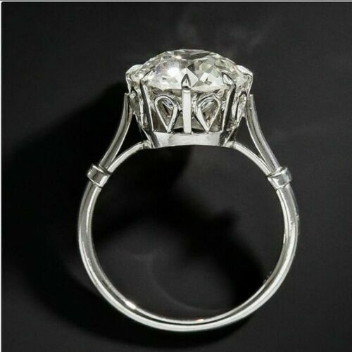 White Round 5.00 Ct. Solitaire Moissanite Engagement Ring in 925 Silver By Black