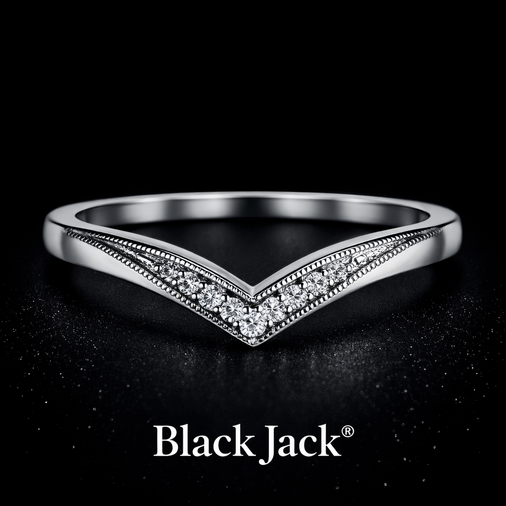 0.30 Carat Round Cut Lab-Grown Diamond V-Shape Chevron Wedding Band Ring in 925 Sterling Silver
