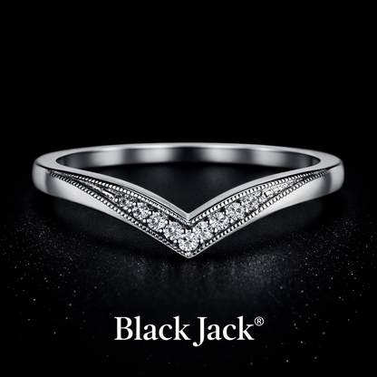 0.30 Carat Round Cut Lab-Grown Diamond V-Shape Chevron Wedding Band Ring in 925 Sterling Silver