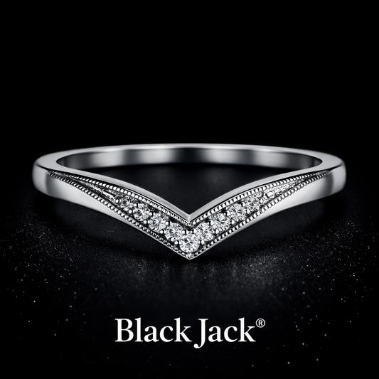 0.30 Carat Round Cut Lab-Grown Diamond V-Shape Chevron Wedding Band Ring in 925 Sterling Silver