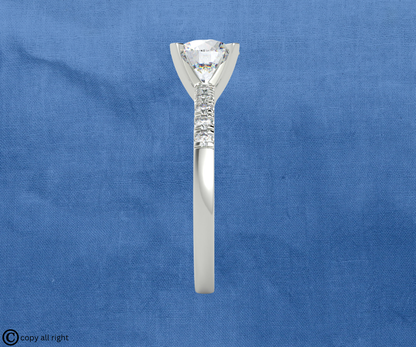 2.20 Ct Round Lab Grown Diamond Engagement Rings in 14K White Gold