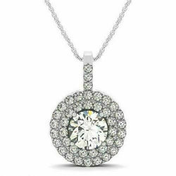 3.00 Ct. Round Pendent White Moissanite Pendent by Black Jack