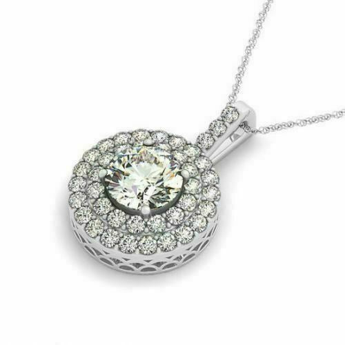 3.00 Ct. Round Pendent White Moissanite Pendent by Black Jack