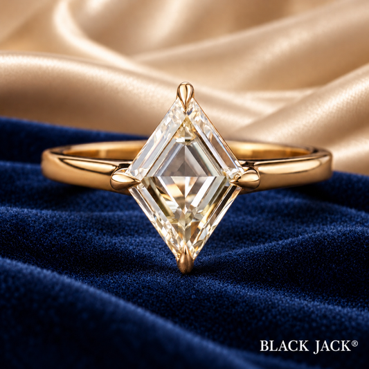 1.00 Ct Kite Set Solitaire Kite Cut Memory Diamond Ring – Ashes to Diamond Ring in 14K Yellow Gold