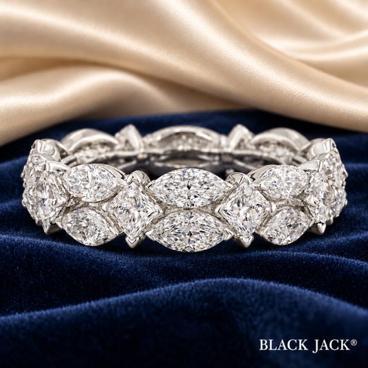2.00 Ct Marquise & Princess Cut Women’s Wedding Band – Memory Diamond Wedding Band Ashes to Diamond in 14K Gold