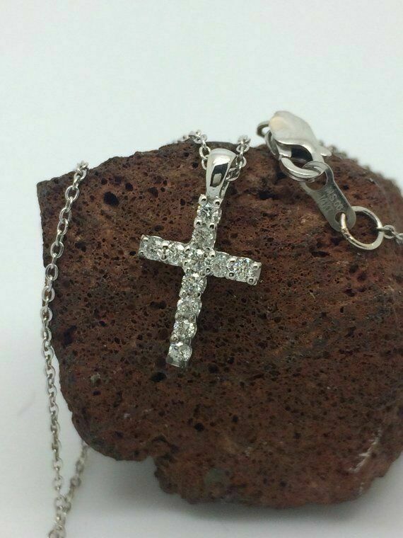 2.50 Ct. White Round Cut Moissanite Cross Pendent by Black Jack