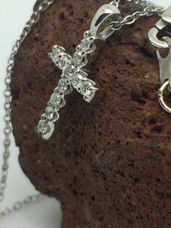 2.50 Ct. White Round Cut Moissanite Cross Pendent by Black Jack