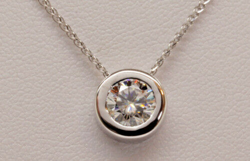 2.00 Ct. White Round Cut Moissanite Pendent by Black Jack