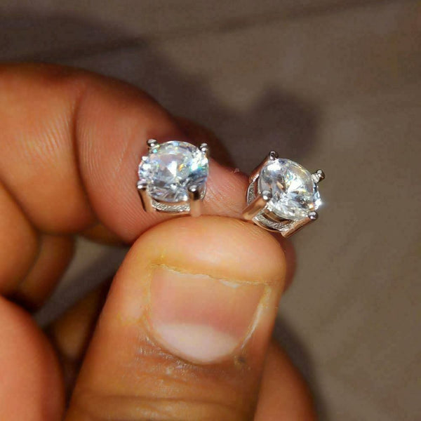 1.10 Ct. Round White Moissanite 4 Prong Stud Earring by Black Jack