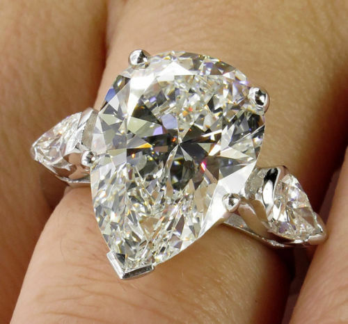 3.00 Ct. Pear cut Moissanite Engagement Ring by Black Jack