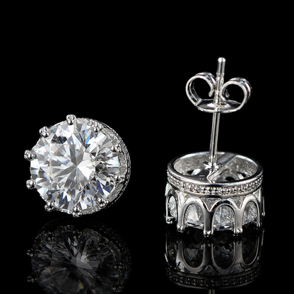 4.20 Ct Ashes Diamond Stud Earrings Pet Memorial Diamond 14K White Gold Memorial Jewelry Black Jack