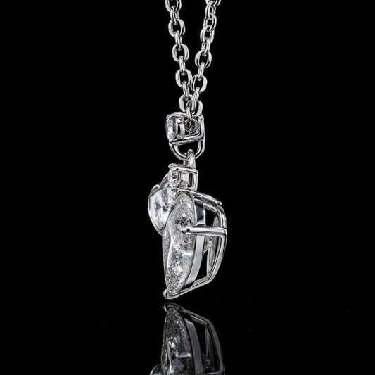 2.10 Ct Heart Memory Diamond Pendant Pet Cremation Diamond 14K White Gold Memorial Jewelry Black Jack