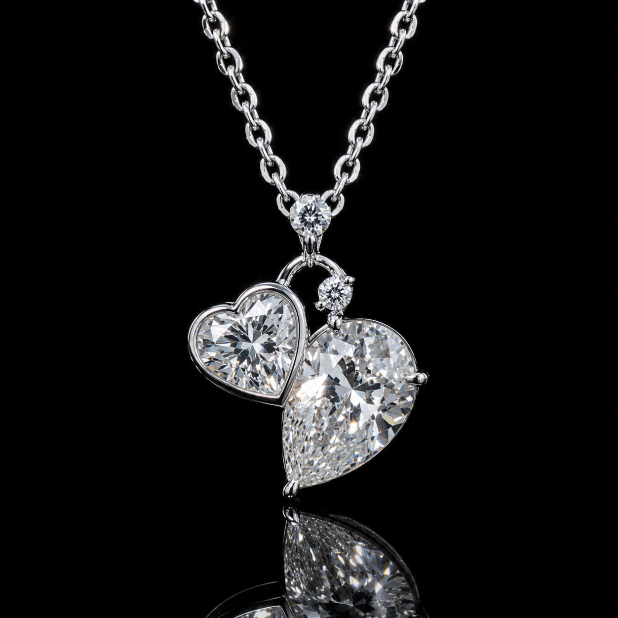 2.10 Ct Heart Memory Diamond Pendant Pet Cremation Diamond 14K White Gold Memorial Jewelry Black Jack