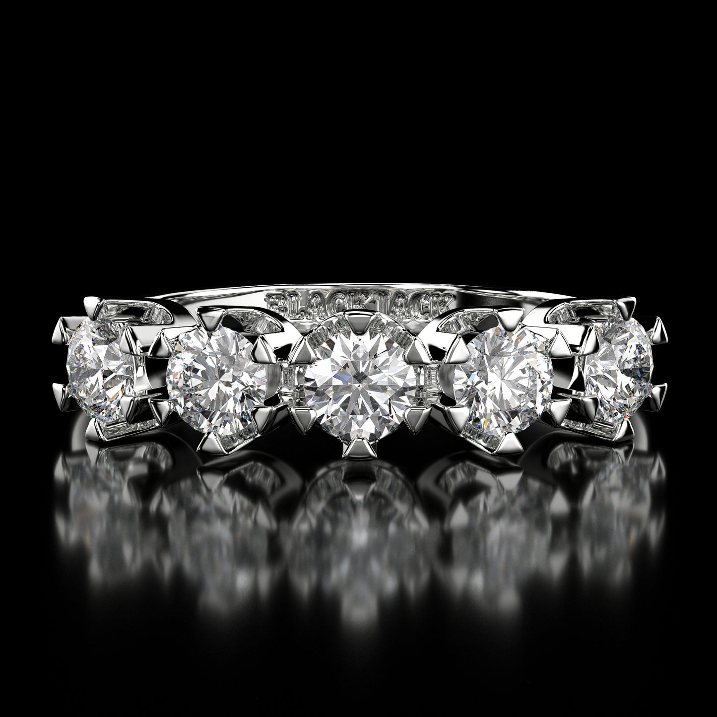 0.80 Carat Lab-Grown Diamond Wedding Band Round Cut in 14K White Gold