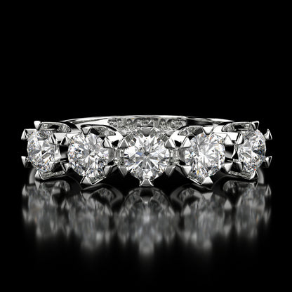 0.80 Carat Lab-Grown Diamond Wedding Band Round Cut in 14K White Gold