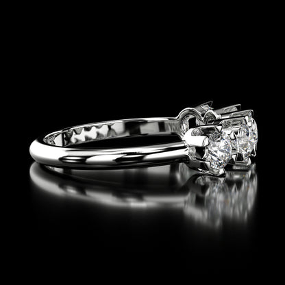 0.80 Carat Lab-Grown Diamond Wedding Band Round Cut in 14K White Gold