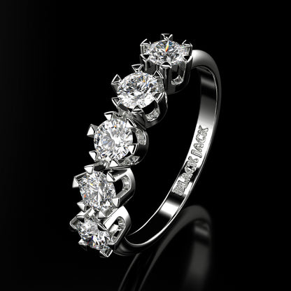 0.80 Carat Lab-Grown Diamond Wedding Band Round Cut in 14K White Gold