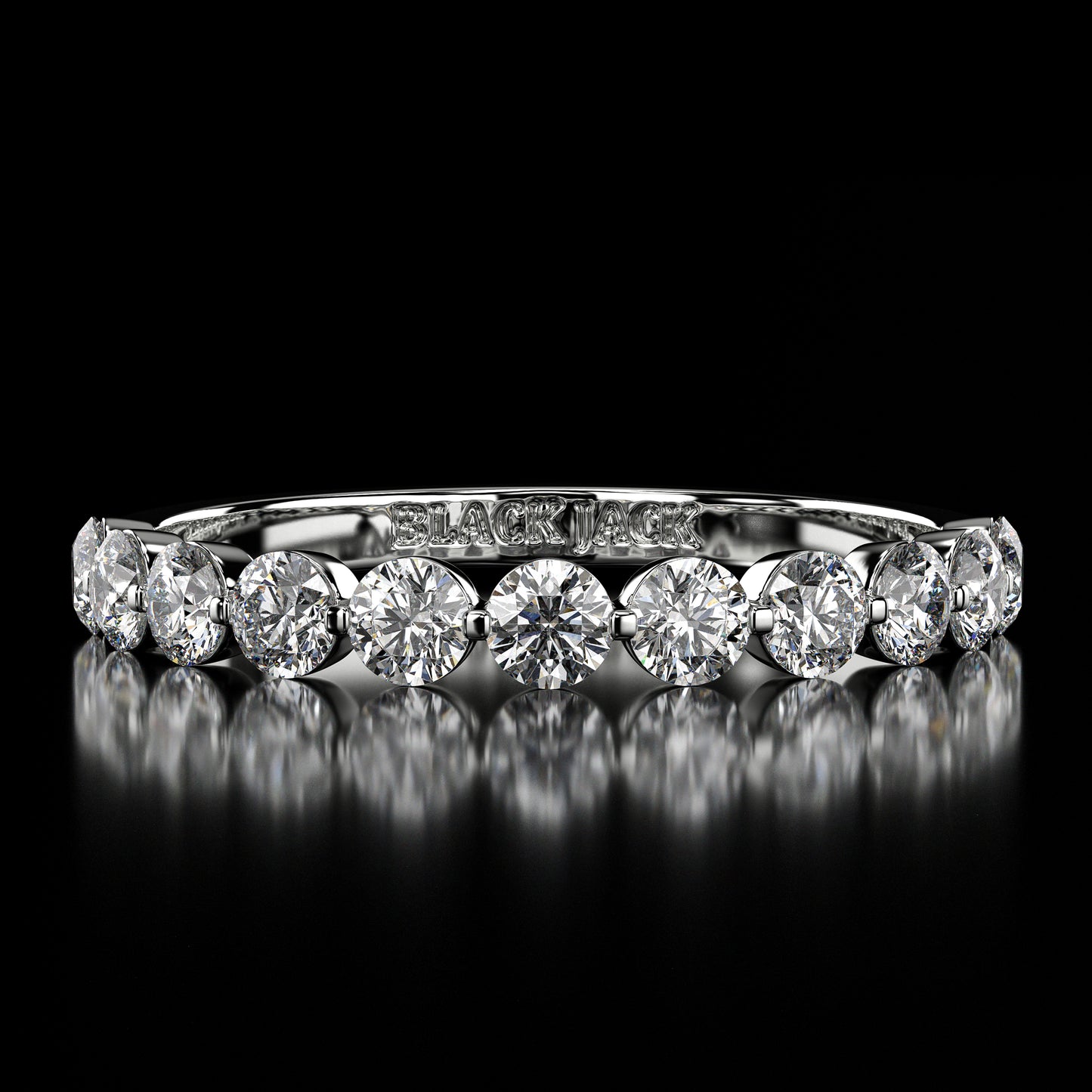 1.50 Carat Lab-Grown Diamond Wedding Band Round Cut in 14K White Gold
