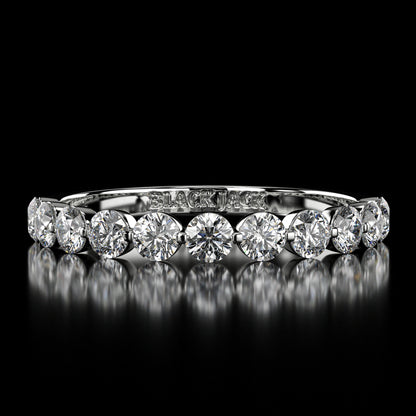 1.50 Carat Lab-Grown Diamond Wedding Band Round Cut in 14K White Gold