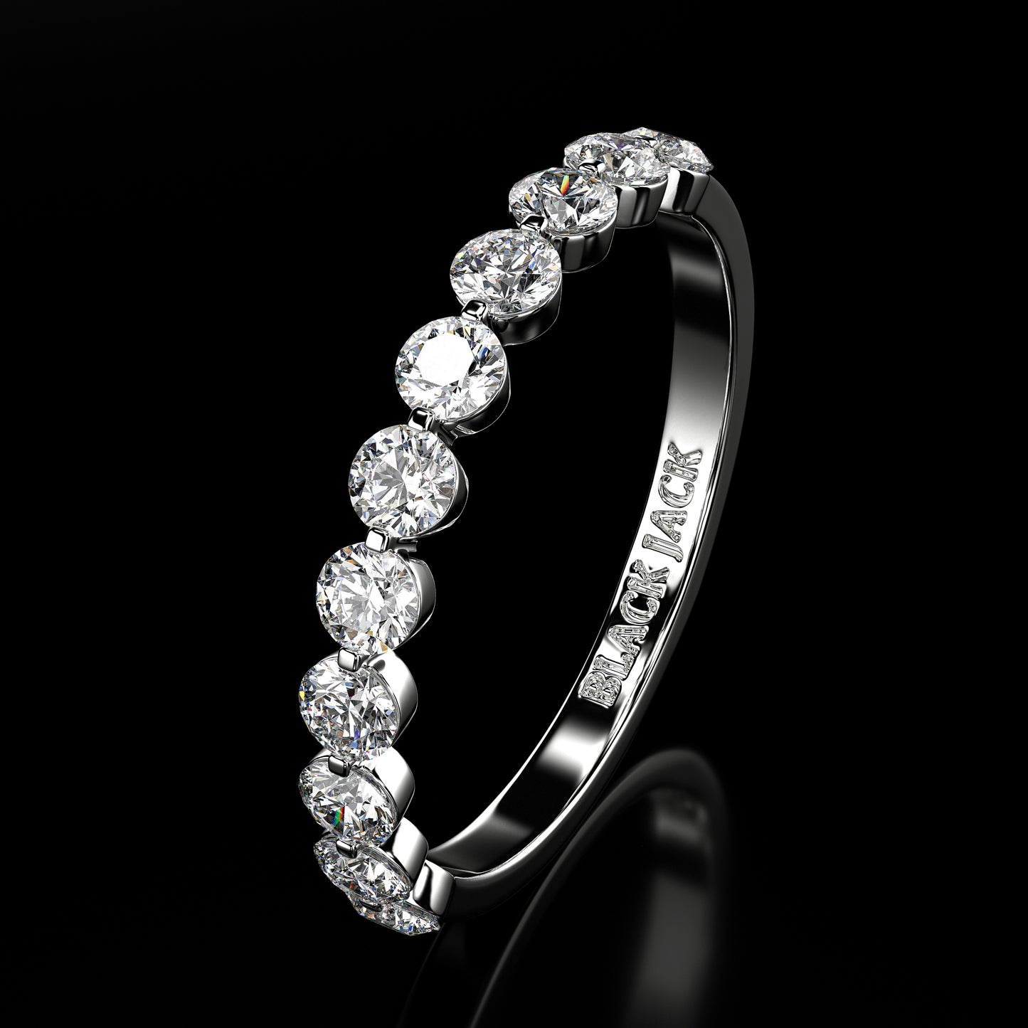 1.25 Carat Lab-Grown Diamond Wedding Band Round Cut in 14K White Gold
