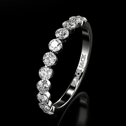 1.25 Carat Lab-Grown Diamond Wedding Band Round Cut in 14K White Gold
