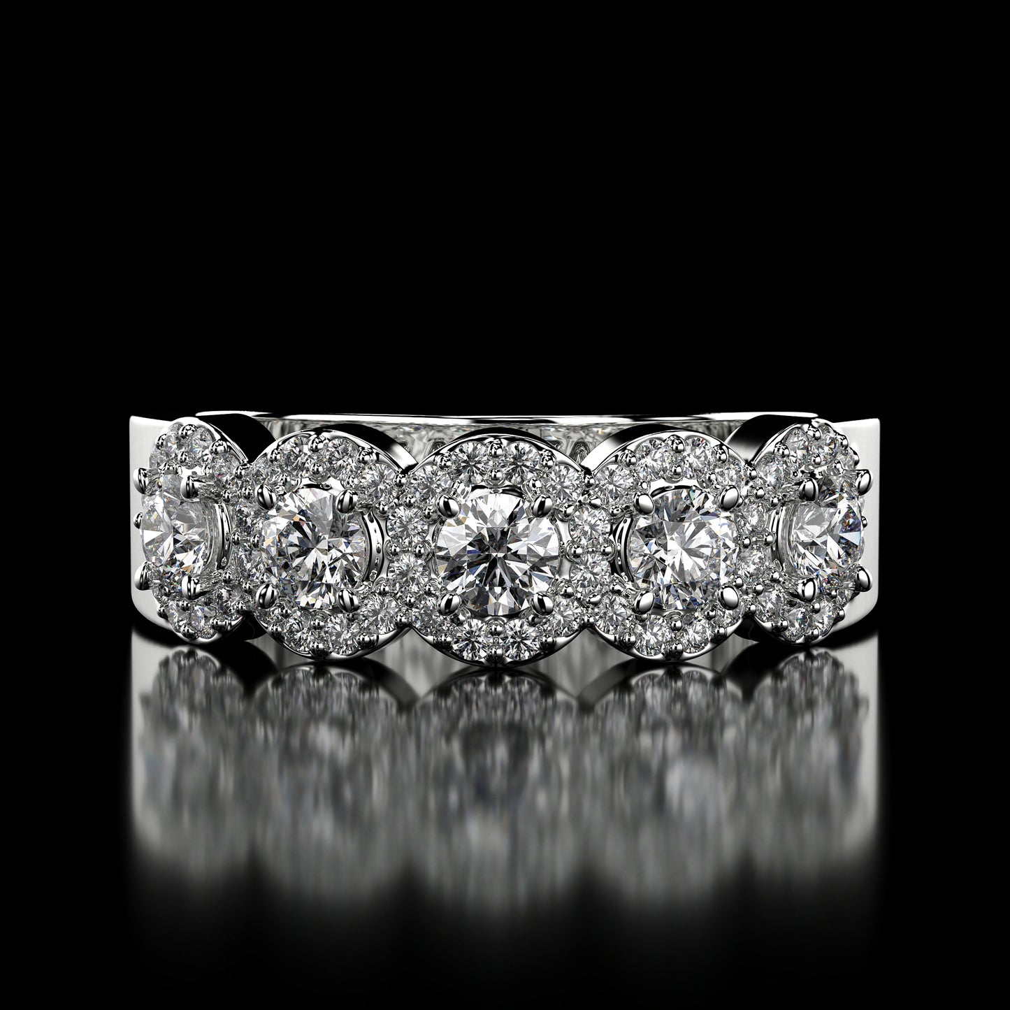 2.50 Carat Lab-Grown Diamond Wedding Band Round Cut in 14K White Gold