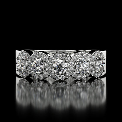2.50 Carat Lab-Grown Diamond Wedding Band Round Cut in 14K White Gold