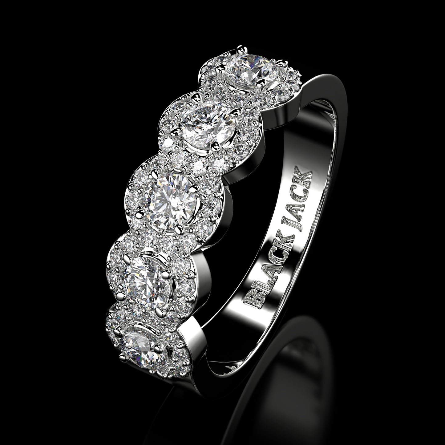 2.75 Carat Lab-Grown Diamond Wedding Band Round Cut in 14K White Gold
