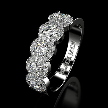 2.75 Carat Lab-Grown Diamond Wedding Band Round Cut in 14K White Gold