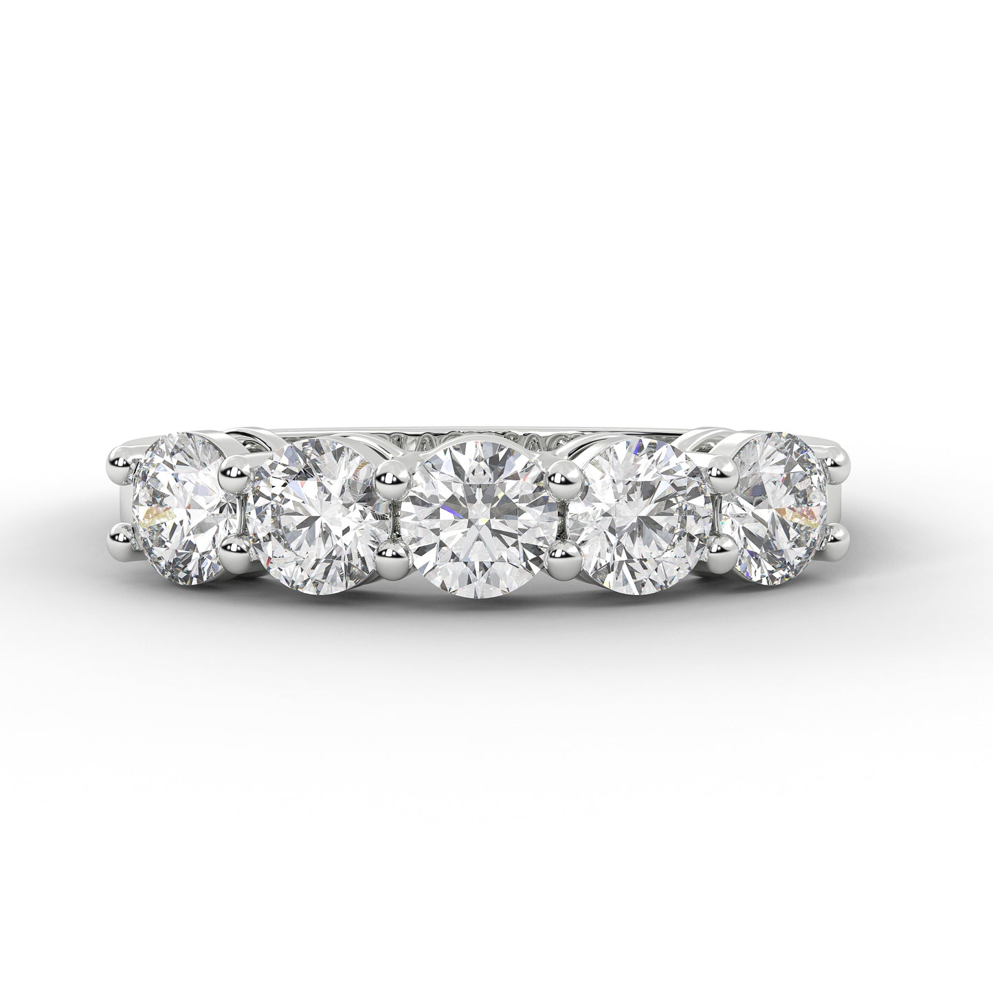 1.50 Carat Lab-Grown Diamond Wedding Band – Round Cut in 14K White Gold