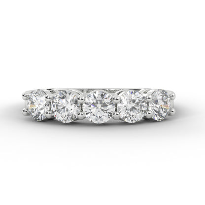 1.50 Carat Lab-Grown Diamond Wedding Band – Round Cut in 14K White Gold