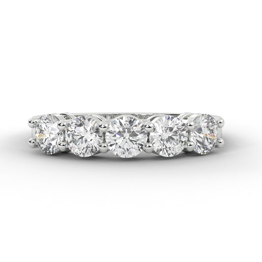 1.50 Carat Lab-Grown Diamond Wedding Band – Round Cut in 14K White Gold