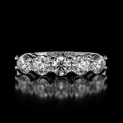 1.75 Carat Lab-Grown Diamond Wedding Band – Round Cut in 14K White Gold