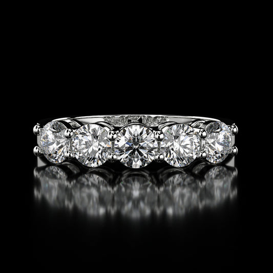 1.75 Carat Lab-Grown Diamond Wedding Band – Round Cut in 14K White Gold