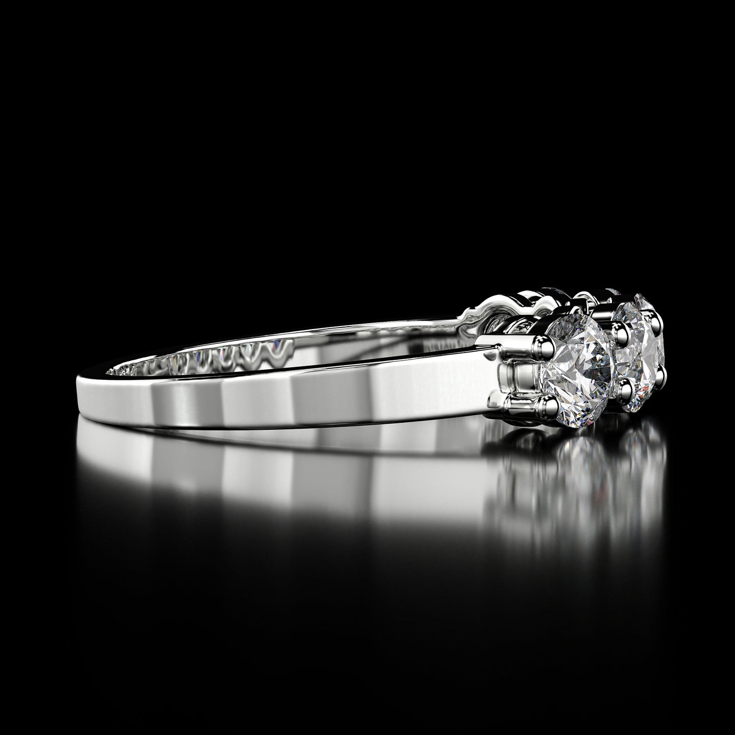 1.75 Carat Lab-Grown Diamond Wedding Band – Round Cut in 14K White Gold