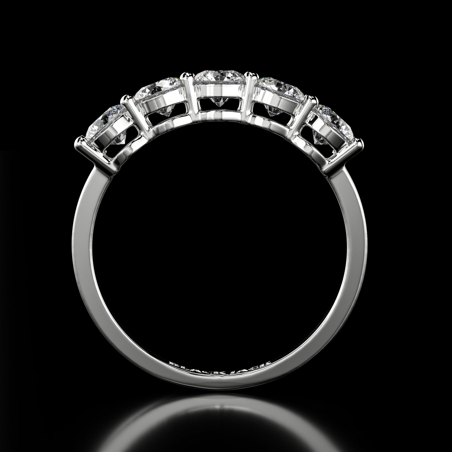 2.10 Ct Lab-Grown Diamond Women’s Wedding Ring Round Cut Multi-Stone Design in 14K White Gold