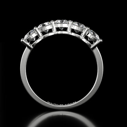2.10 Ct Lab-Grown Diamond Women’s Wedding Ring Round Cut Multi-Stone Design in 14K White Gold