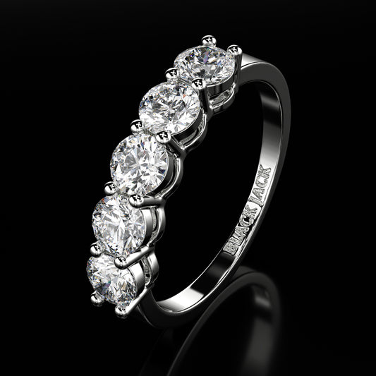 2.10 Ct Lab-Grown Diamond Women’s Wedding Ring Round Cut Multi-Stone Design in 14K White Gold