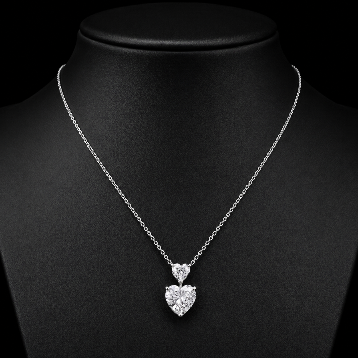 1.50 Ct Heart Memory Diamond Pendant Pet Cremation Diamond 14K White Gold Memorial Jewelry Black Jack