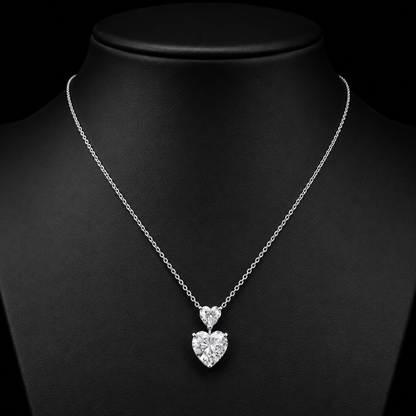 1.50 Ct Heart Memory Diamond Pendant Pet Cremation Diamond 14K White Gold Memorial Jewelry Black Jack