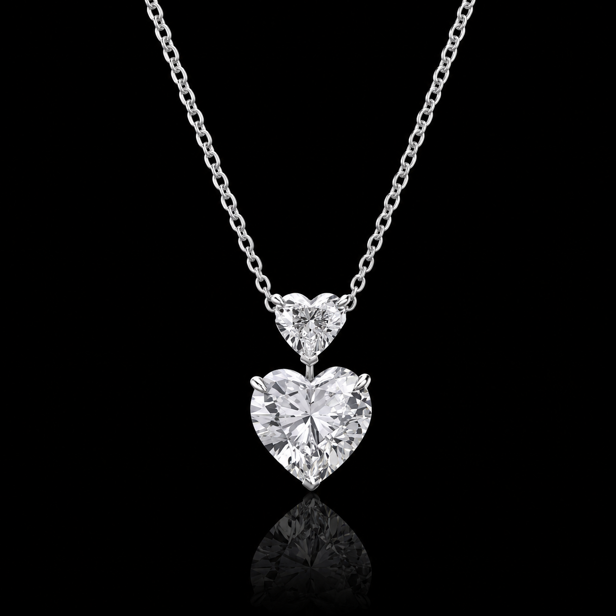 1.50 Ct Heart Memory Diamond Pendant Pet Cremation Diamond 14K White Gold Memorial Jewelry Black Jack