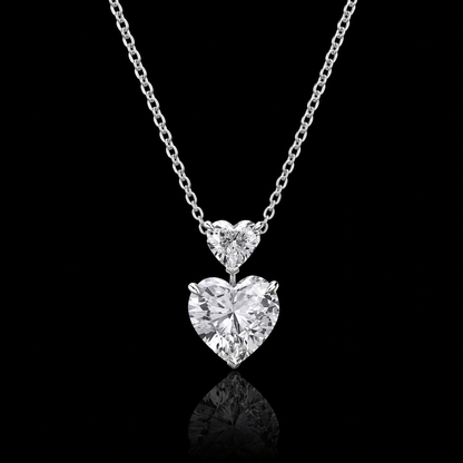 1.50 Ct Heart Memory Diamond Pendant Pet Cremation Diamond 14K White Gold Memorial Jewelry Black Jack