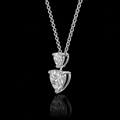1.50 Ct Heart Memory Diamond Pendant Pet Cremation Diamond 14K White Gold Memorial Jewelry Black Jack