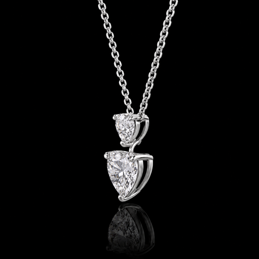 1.50 Ct Heart Memory Diamond Pendant Pet Cremation Diamond 14K White Gold Memorial Jewelry Black Jack