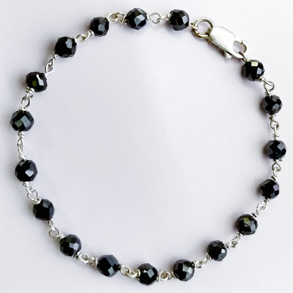 Balls Cut Black Moissanite Chain Style Bracelets by Black Jack