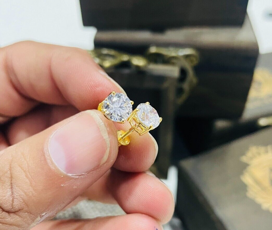 4.00 Ct. Lab Grown Diamond Studs Earrings in 14k Yellow Gold E/F SI by Black Jack