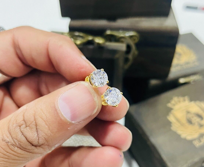 4.00 Ct. Lab Grown Diamond Studs Earrings in 14k Yellow Gold E/F SI by Black Jack