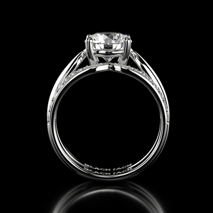 2.15 Ct Round Cut VS1/EF Lab Grown Diamond Engagement Ring Set 14K White Gold