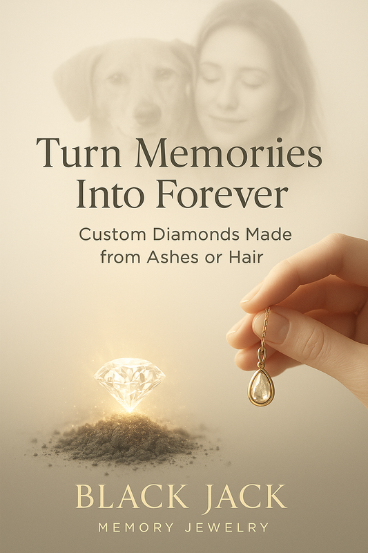 Custom Paw Print Moissanite Stud Earring – Made from Pet Ashes or Hair | Pet Memorial Jewelry | Black Jack® USA